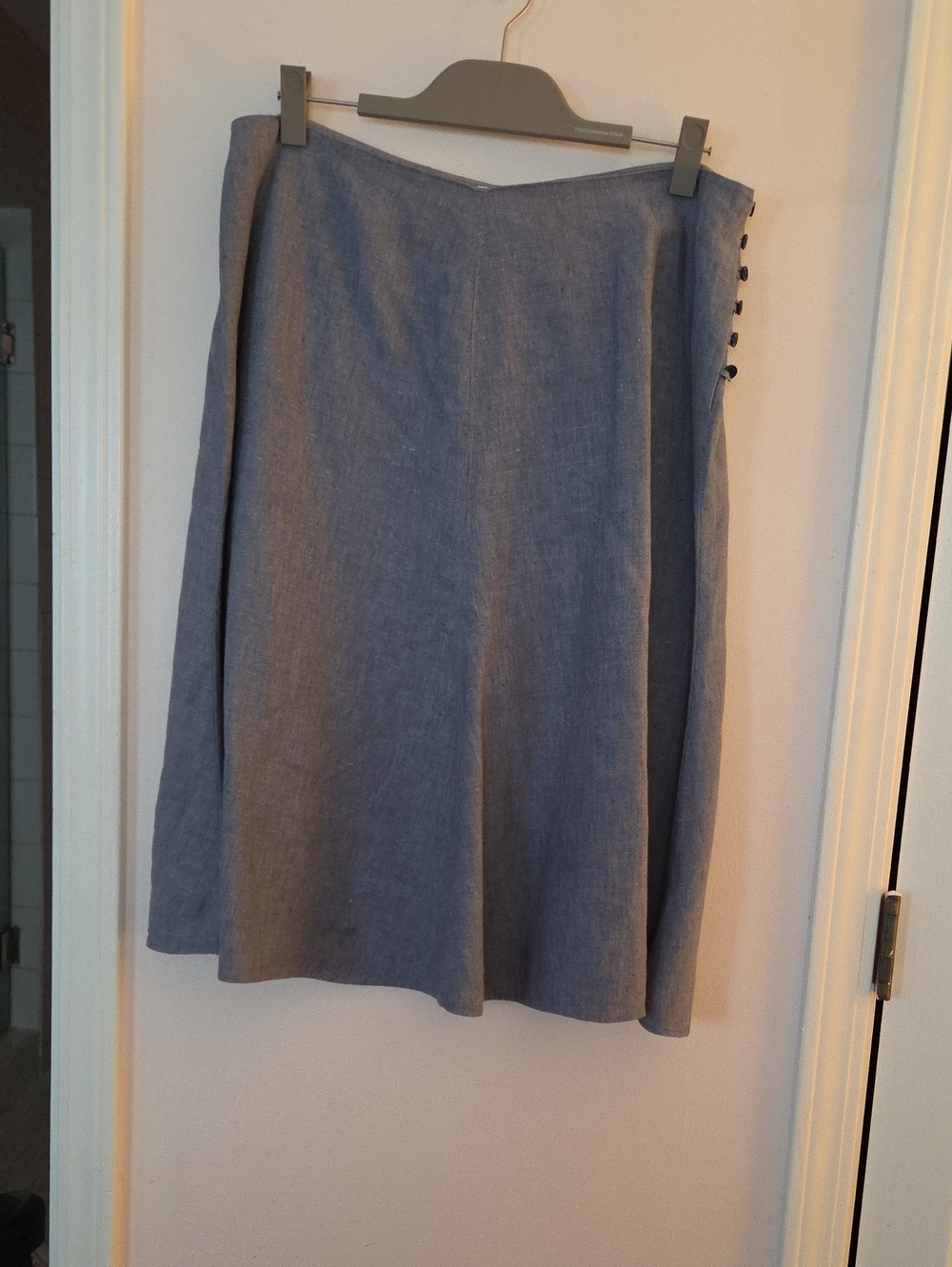 J. Jill Chambray A-Line Skirt in Light Blue with Side Buttons